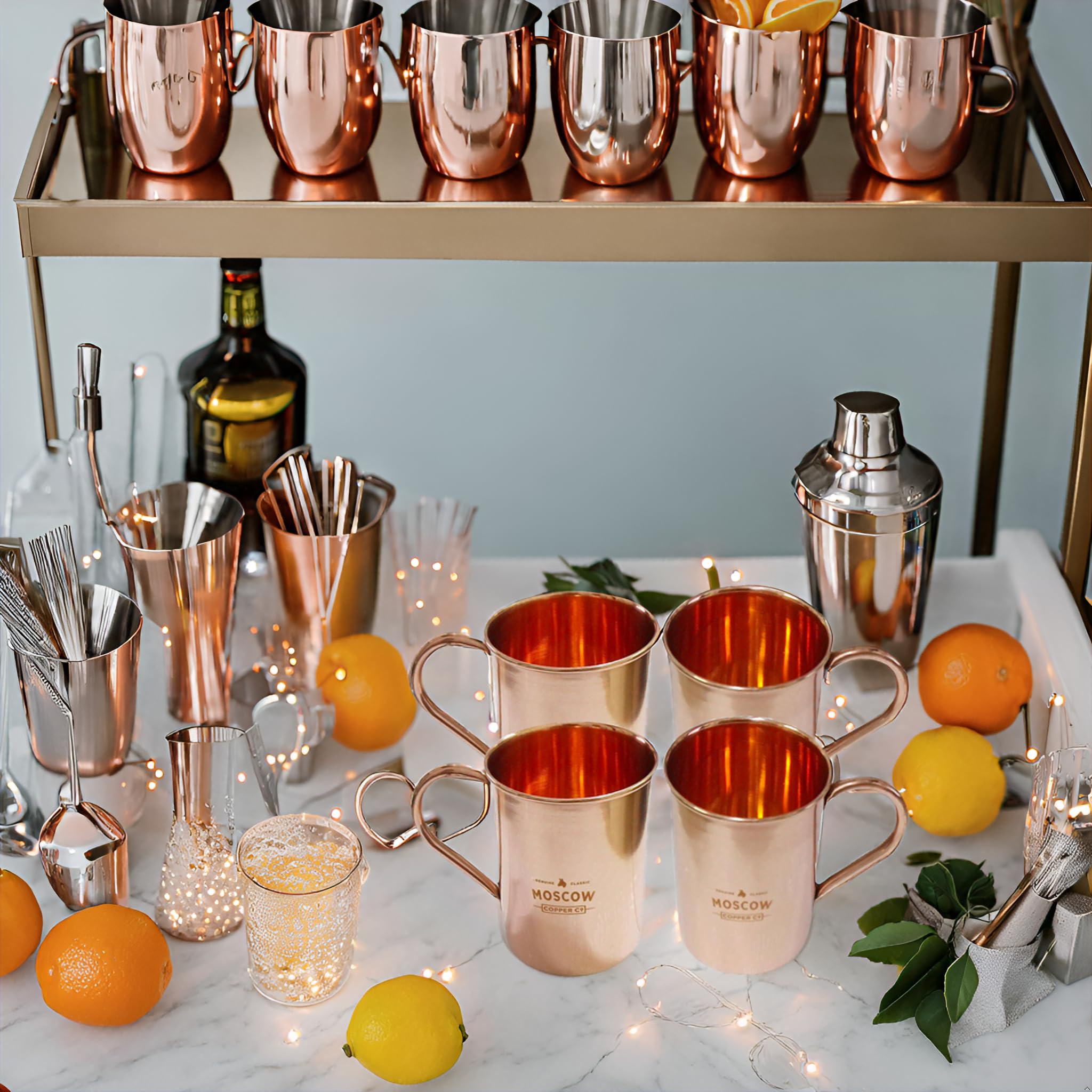 Tazas de cobre Moscow Mule ideales para tus noches de cóctel y reuniones en la terraza
