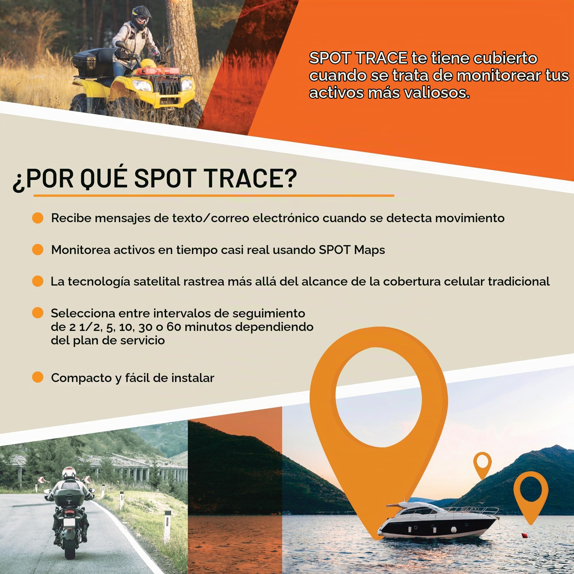 SPOT TRACE - Localizador via satélite con Alarma Antirrobo