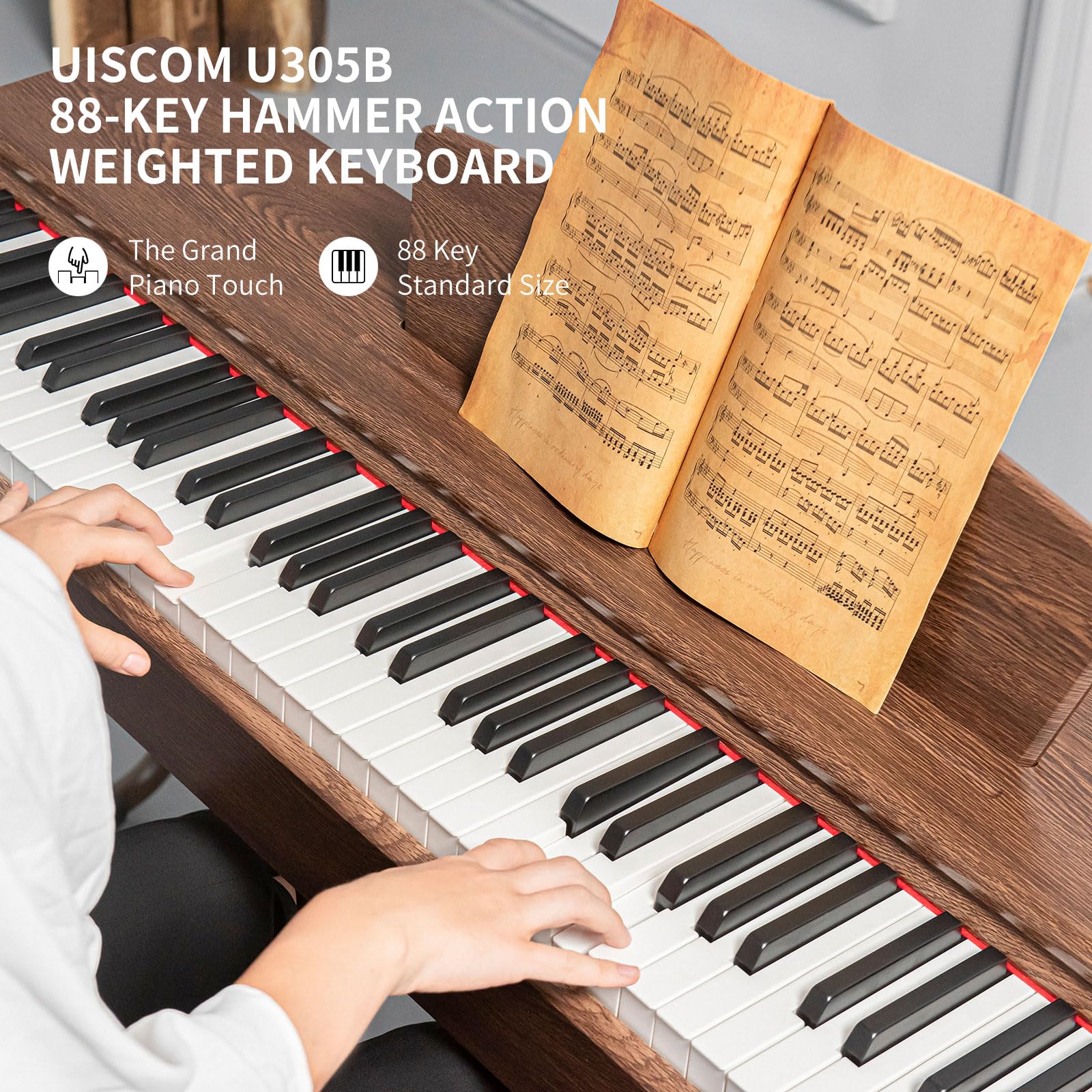 U305B 88Key Weighted Keyboard Digital Piano In