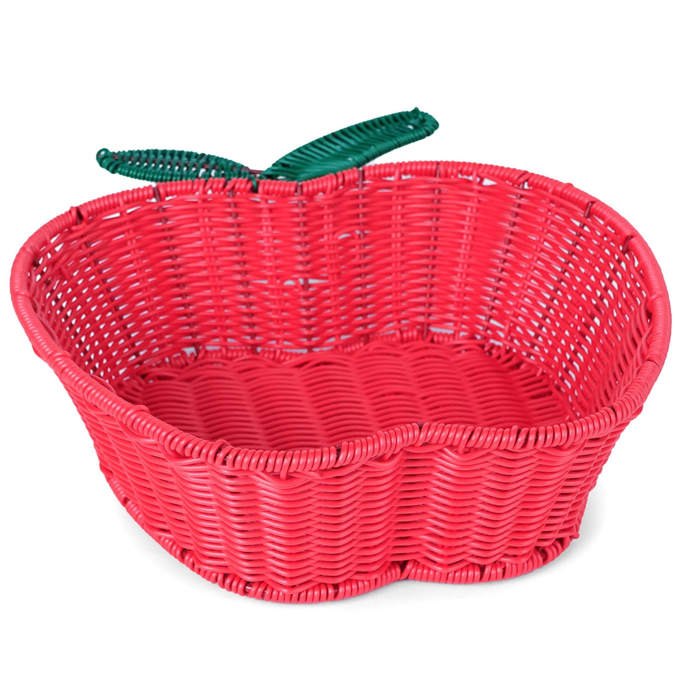 BeVistoso Rattan Basket, Apple-shaped Decorative Fruit Storage Basket, Hand-woven Small Bread Baskets, Snack & Key Organizer - Small Size, Decorative Fruit Storage