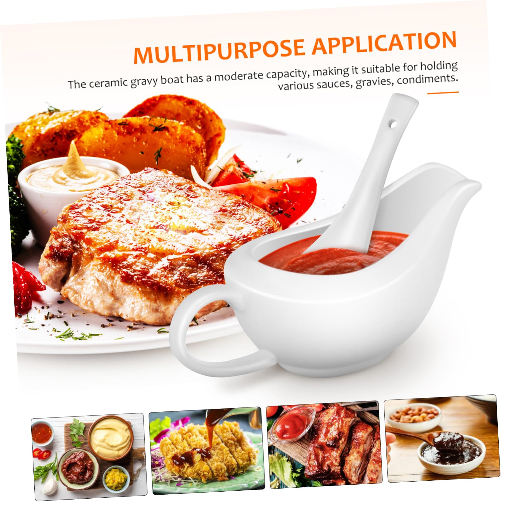 CONGARTENO Steak Gravy Bucket Sauce Boat Toilet Bowl Scrubber Dipper Thanksgiving Gravy Boat Tin White Gravy Boat with Saucer Pan Dish Cute Gravy Boat Gravy Boat with Lid Spoons Ceramics