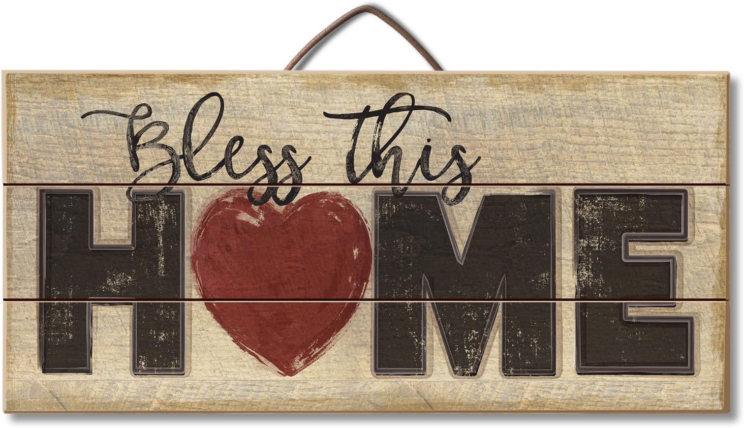 Highland Woodcrafters Bless This Home 12"X6" Wood Slatted Sign