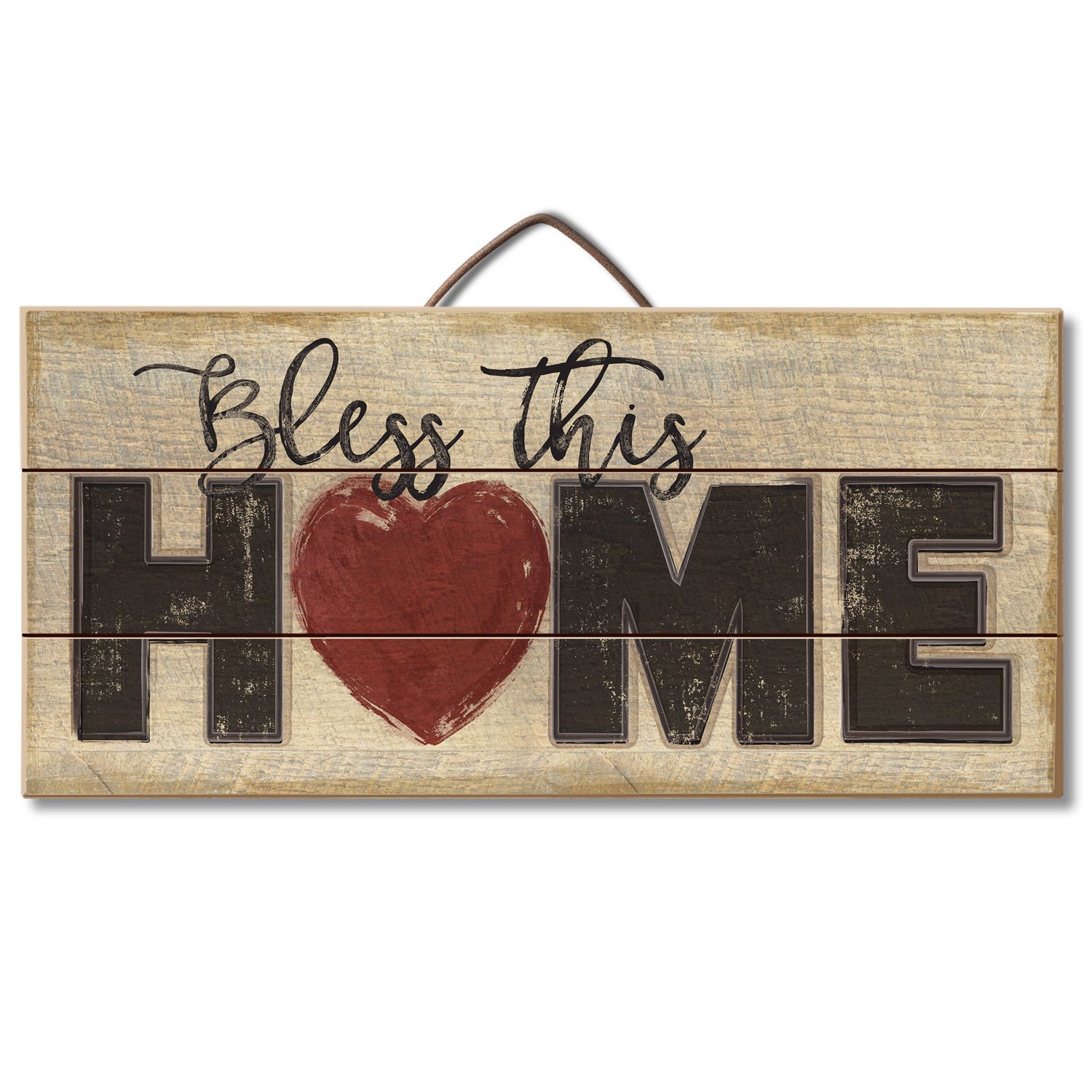 Highland Woodcrafters Bless This Home 12"X6" Wood Slatted Sign