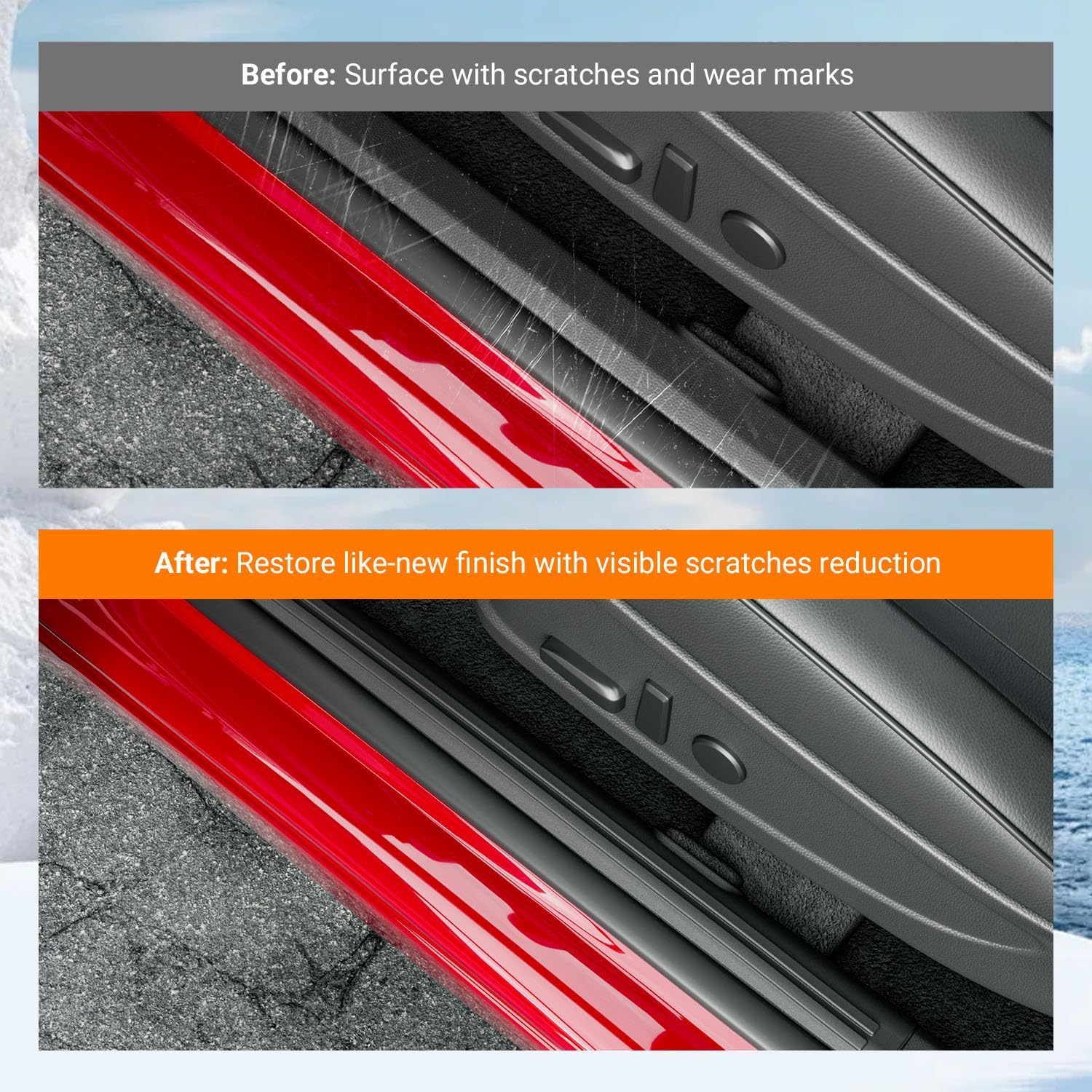 powoq Interior Door Sill Protector Compatible with 2020-2025 Palisade Door Sill Guard TPE Car Threshold Protector Entry Guard Replacement for 2020-2025 Palisade Accessories