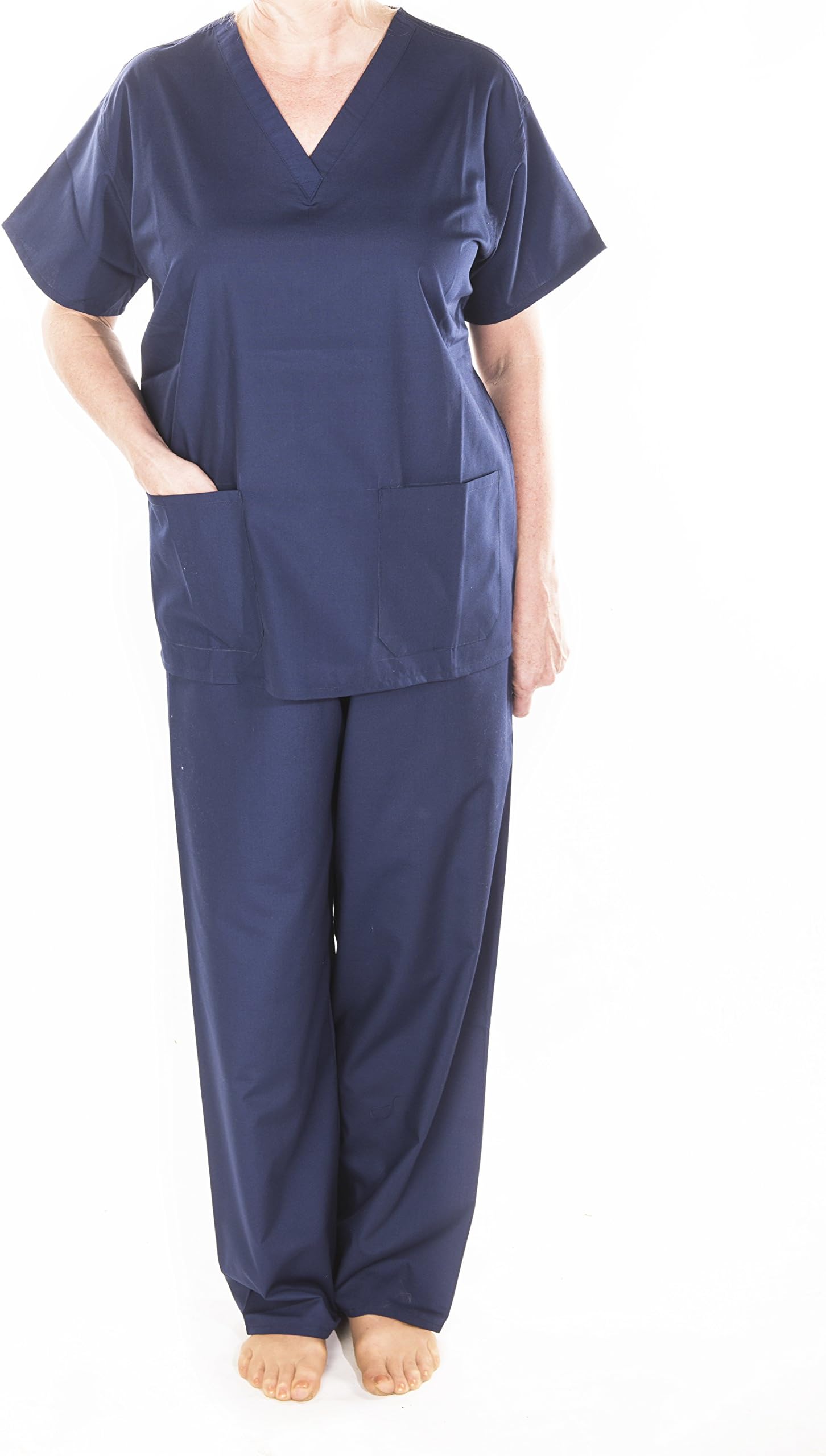 SOLICE. Medical Scrubs. Tunic & Trousers Set,Hospital,Doctors,Workwear,Uniform, Unisex,Black,Green,Navy,Blue,Sizes XS,Small,MED,Large,XL,XXL