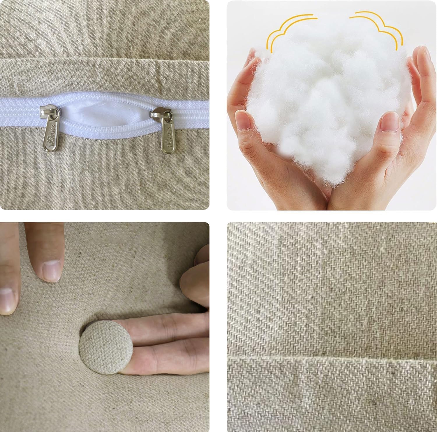 WOWMAX Rectangular Headboard Pillow King Bolster Pillow for Bed Back Rest Pillow for Sitting in Bed Daybed Pillows Back Support Pillow for Bed Reading Pillow 85% Linen & 15% Cotton Blend, White