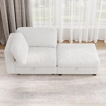 ERYE Comfy Chenille Upholstered Reversible Storage Chaise Lounge Indoor for Living Room Bedroom,Modern Single Chaise Lounge Leisure Recliner Sofa Daybed with Seat Storage
