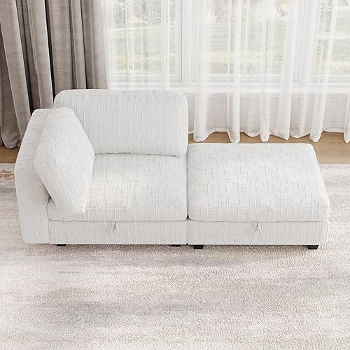 ERYE Comfy Chenille Upholstered Reversible Storage Chaise Lounge Indoor for Living Room Bedroom,Modern Single Chaise Lounge Leisure Recliner Sofa Daybed with Seat Storage