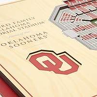 Vista 4 de YouTheFan NCAA Oklahoma Sooners - Arte de pared 3D de 5 capas con vista al estadio, Gaylord Family Oklahoma Memorial Stadium, 13.00 x 17.00 pulgadas