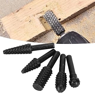 Wood Carving File, DIY Woodworking Polished Artifact, 5PCS Set, With Special Shaped Rotating Embossed Grinding Head, for Carving Chamfering Grooving Reaming