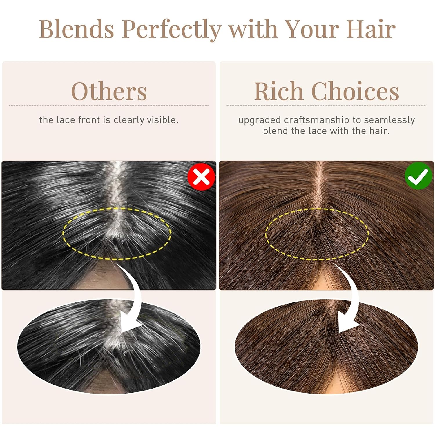 Rich Choices Hair Toppers for Women Real Human Hair Clip in Silk Base No Bangs 100% Human Remy Toppper Pieces for Women with Thinning Crown 150% Density 12 Inch #4 Medium Brown
