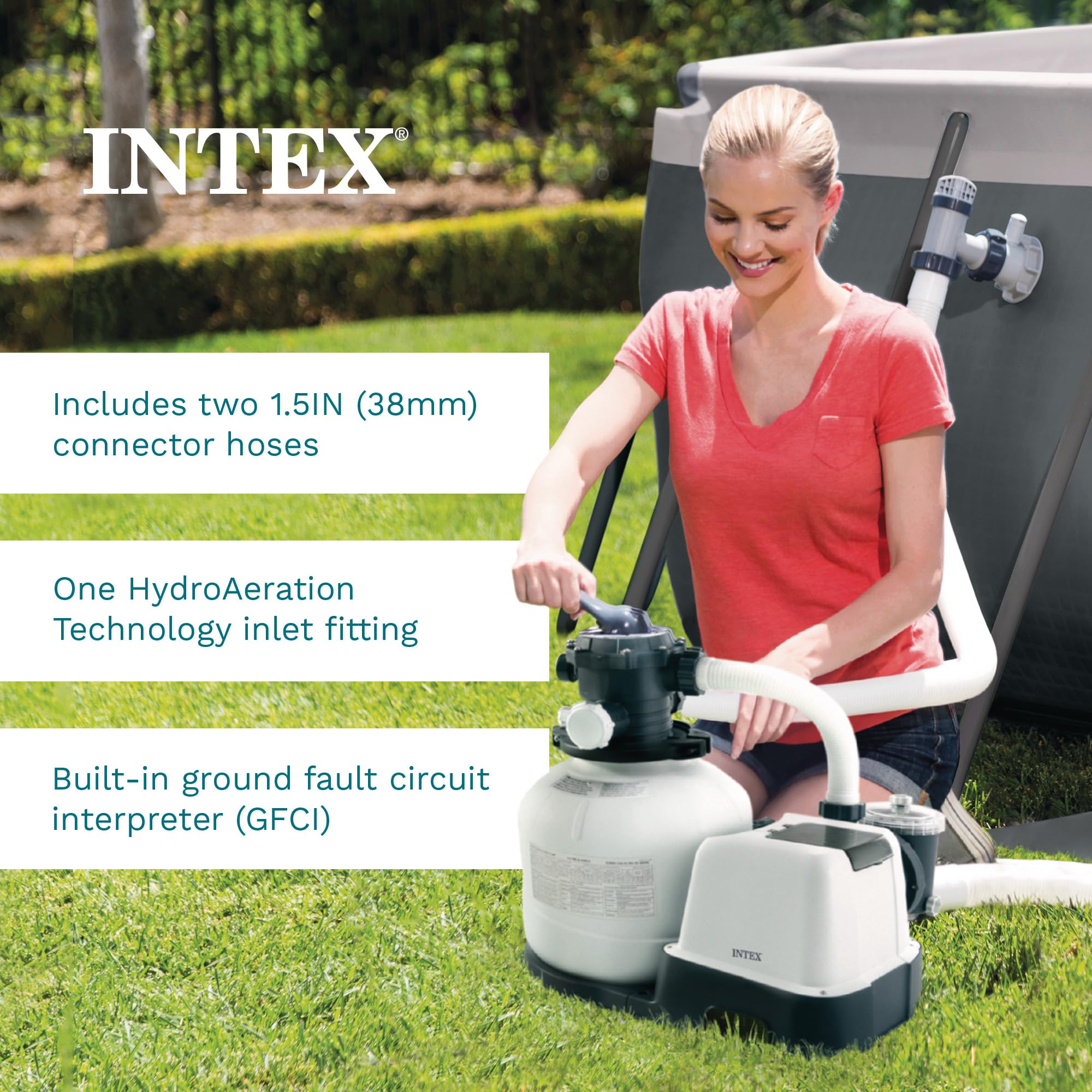 Amazon.com : INTEX 2,800 GPH Krystal Clear Sand Filter Pump for