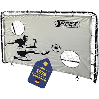 Best Sporting 2-in-1 Football Goal Children's Football Goal in 180 x 120 x 60 cm Goal with Goal Wall and 2 Shot Holes High-Quality Children's Goal with Net/Goal Wall and Mounting Material Football Goal in Grey