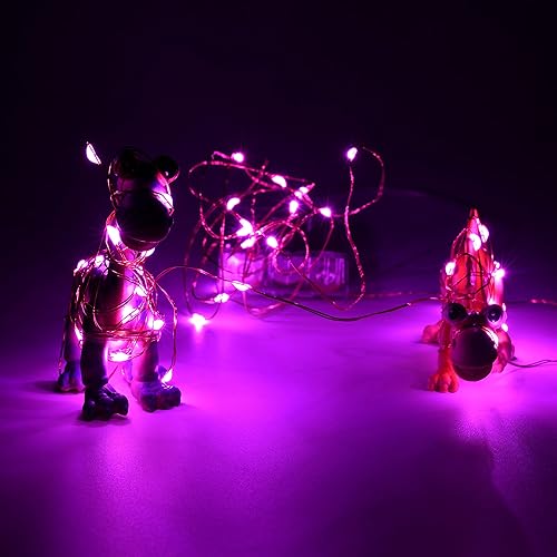 Miniatura 6 de Uhugu Luces de Navidad alimentadas por pilas, luces de Navidad alimentadas por batería de 16 pies con 8 modos intermitentes y temporizador de 8