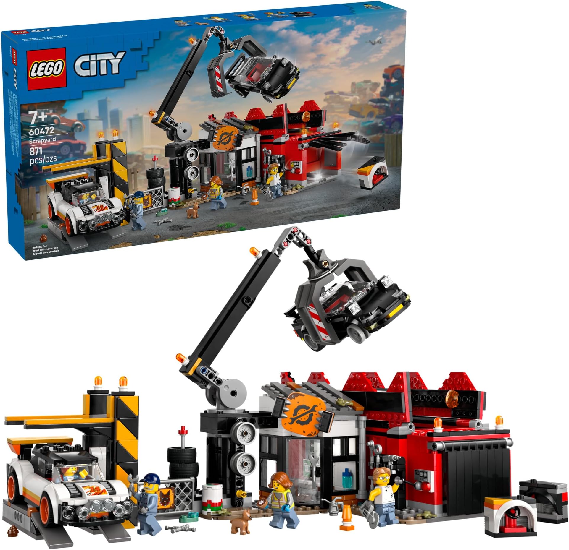 City Scrapyard with Cars - Building Toy Figures and Playset for Kids, Boys and Girls, Ages 7+ - Learning and Educational Toy for Pretend Play - Gift Idea for Birthdays - 60472