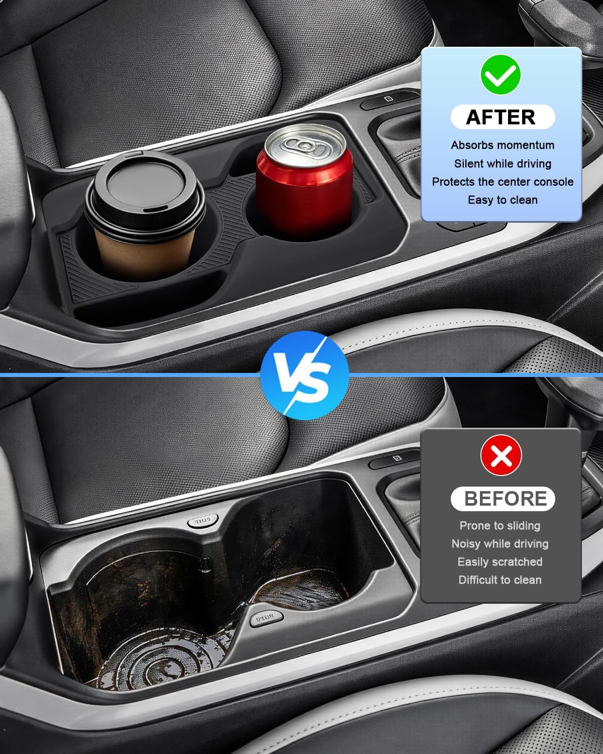 Silicone Cup Holder Inserts for 2025 Kia K4 2026 Accessories