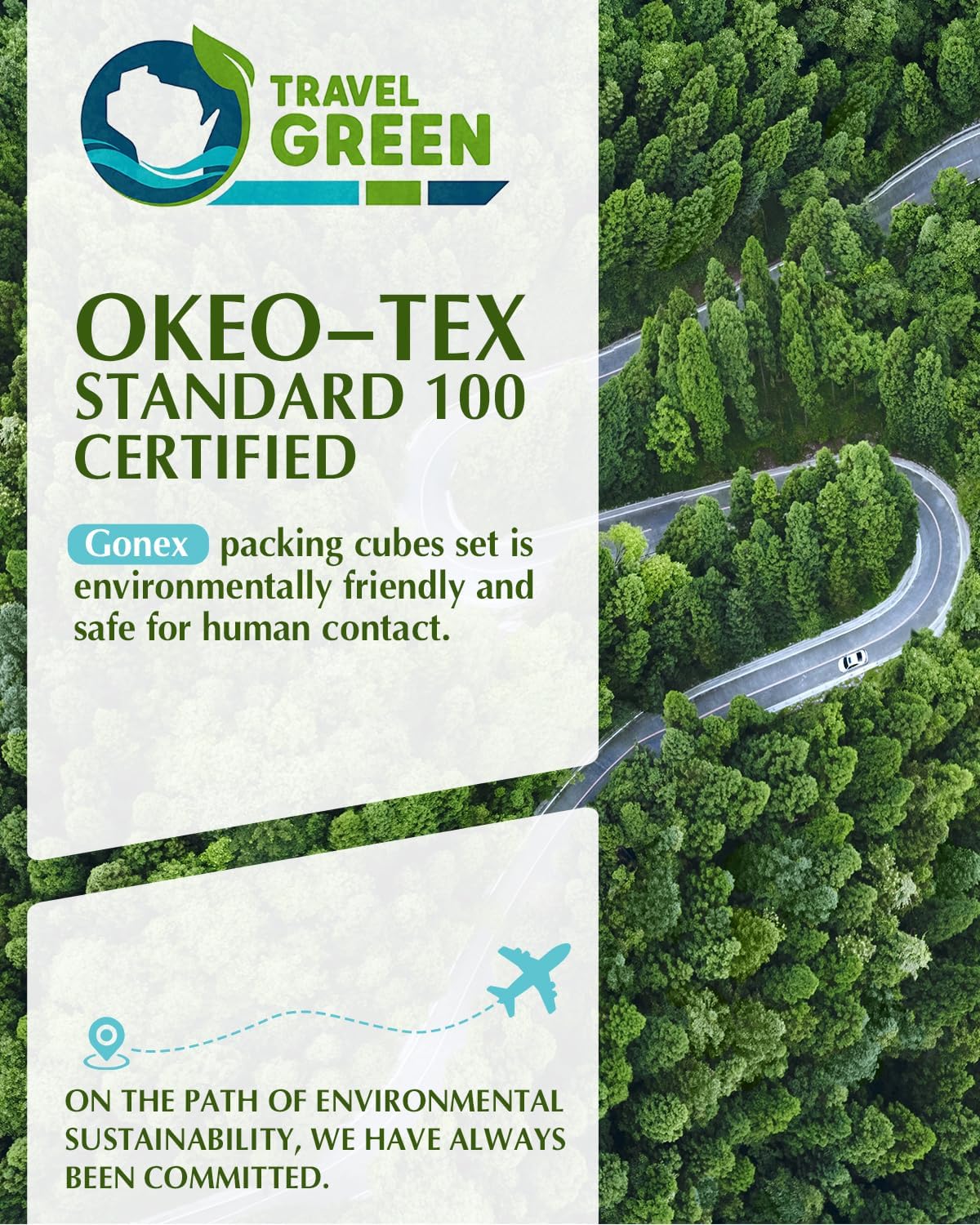 Gonex Compression Packing Cubes, Expandable Storage Travel Luggage Bags Organizers with Laundry Bag (Black) - Image 8