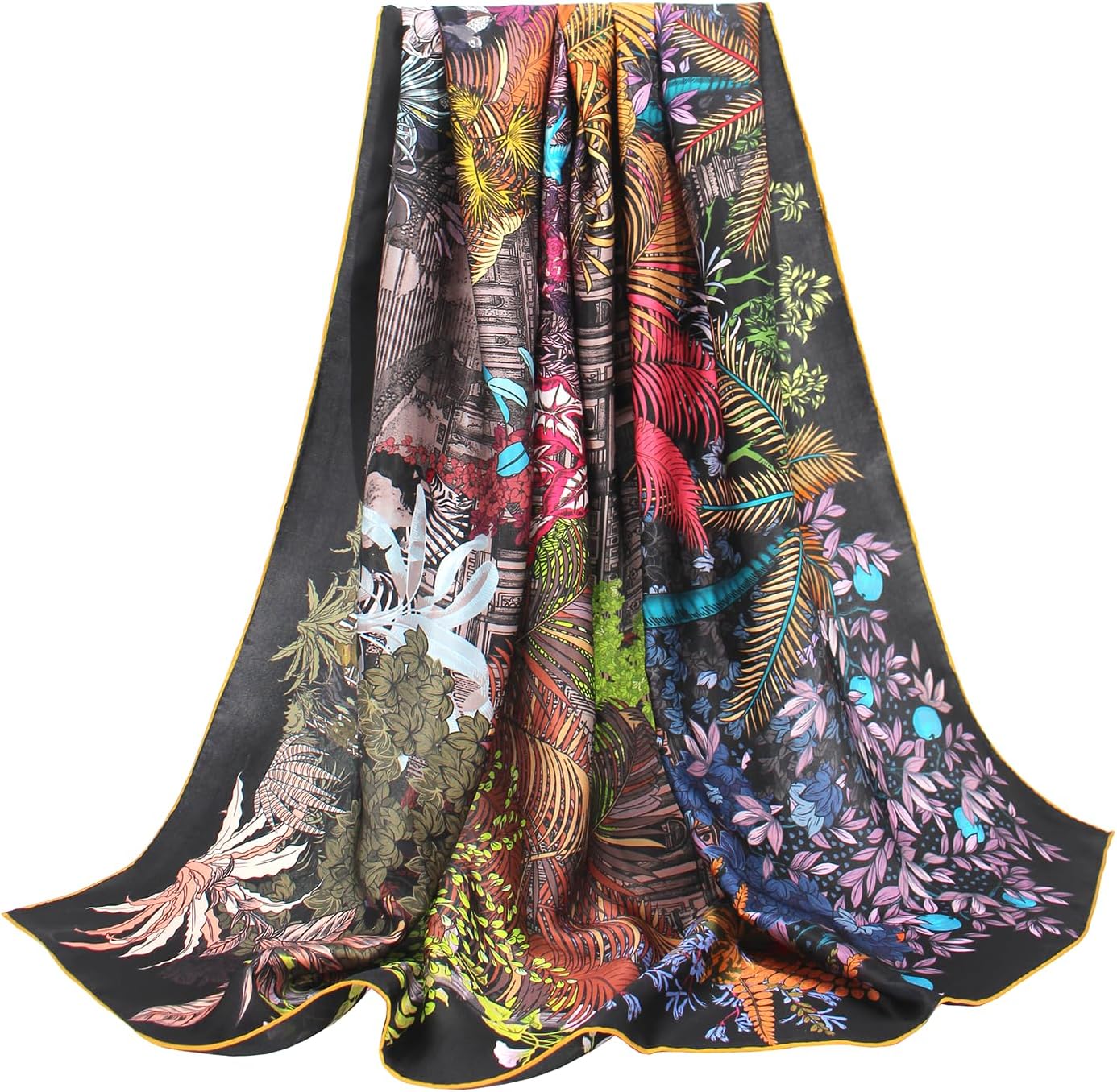 ANDANTINO 100% Silk Scarf 43" Large Square Lightweight Headscarf& Shawl–Women Hair Wraps-With Gift Packed