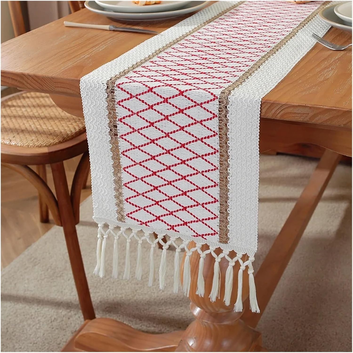 Table Runner Table Runner Cotton Linen Table Decorations Farmhouse Table Runners Wedding Bridal Shower Rustic(Color F,30x180cm(11.8x71in))
