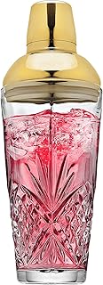 Godinger Dublin Cocktail Shaker, Martini Shaker, 17oz (Gold)