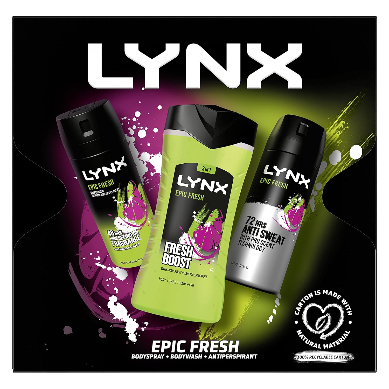 Fresh Trio bodywash, body spray & anti-perspirant, 3 piece Gift Set him, perfect for his daily routine