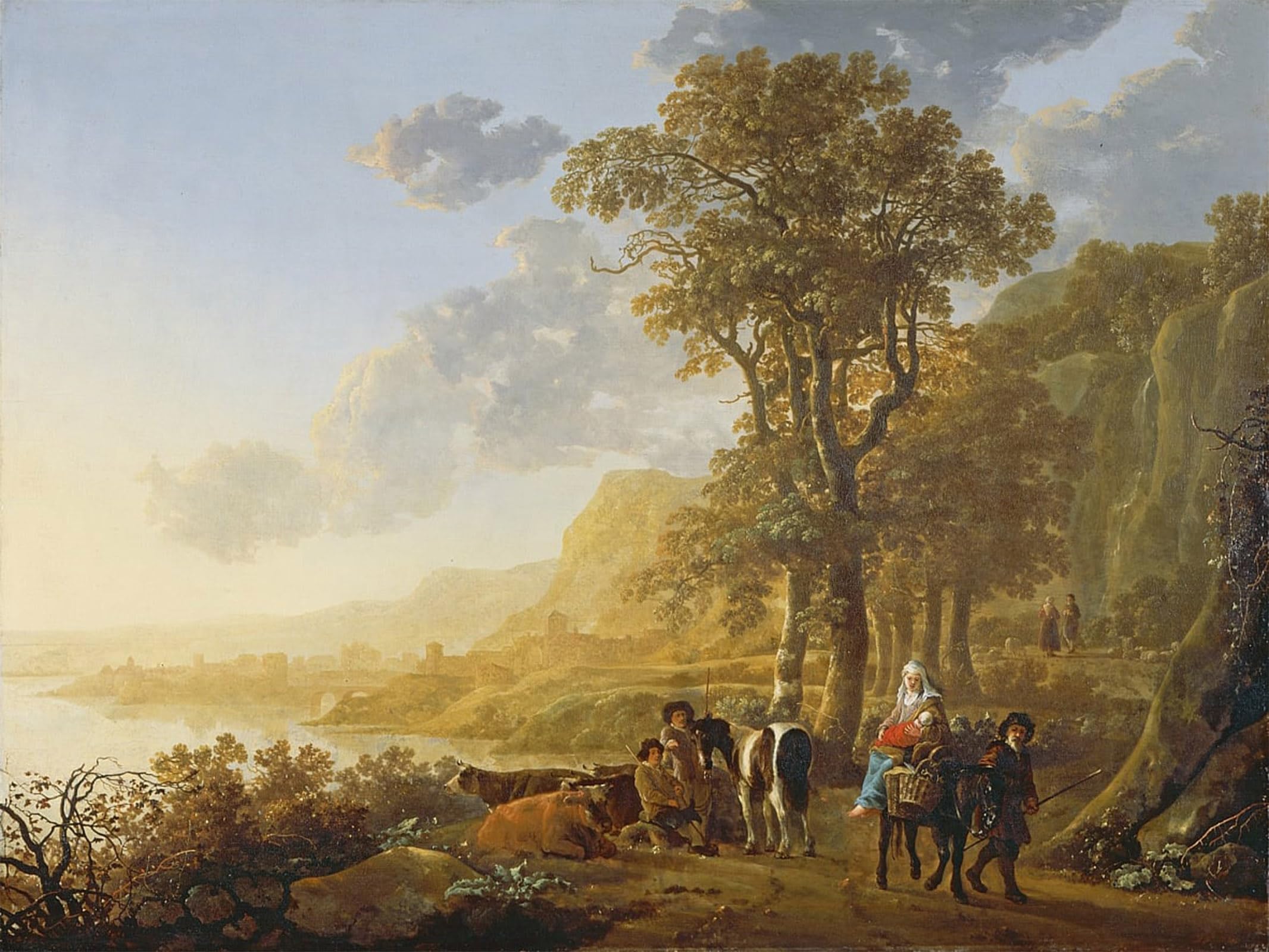 POSTERIIk Vintage Print Pop Art Landscape Artwork the Flight Into Egypt by Aelbert Cuyp Art Prints for Office Home Decor 60x90cm