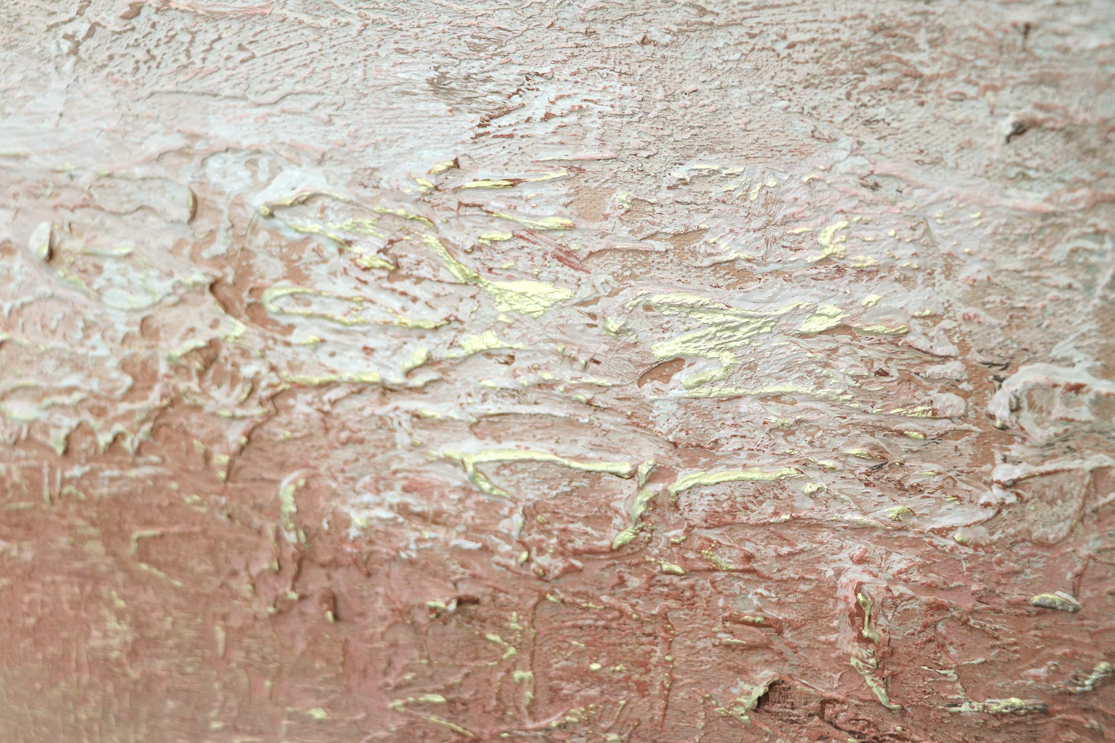 YS-Art Quadro Dipinto a Mano - Sole Dorato con Uccelli, Paesaggio