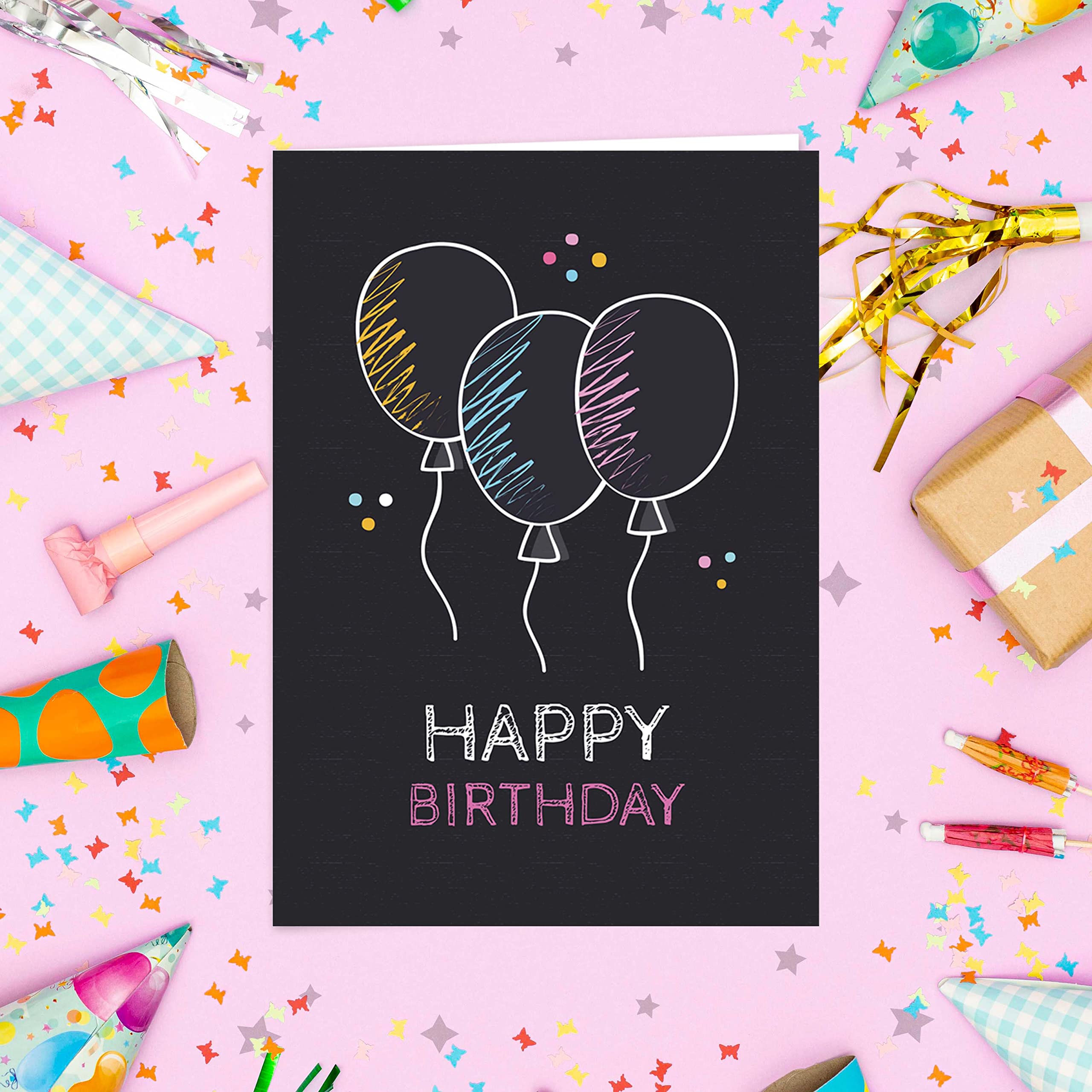 Kit Décoration Anniversaire Noir Et Or, 55 Ballons & Plus