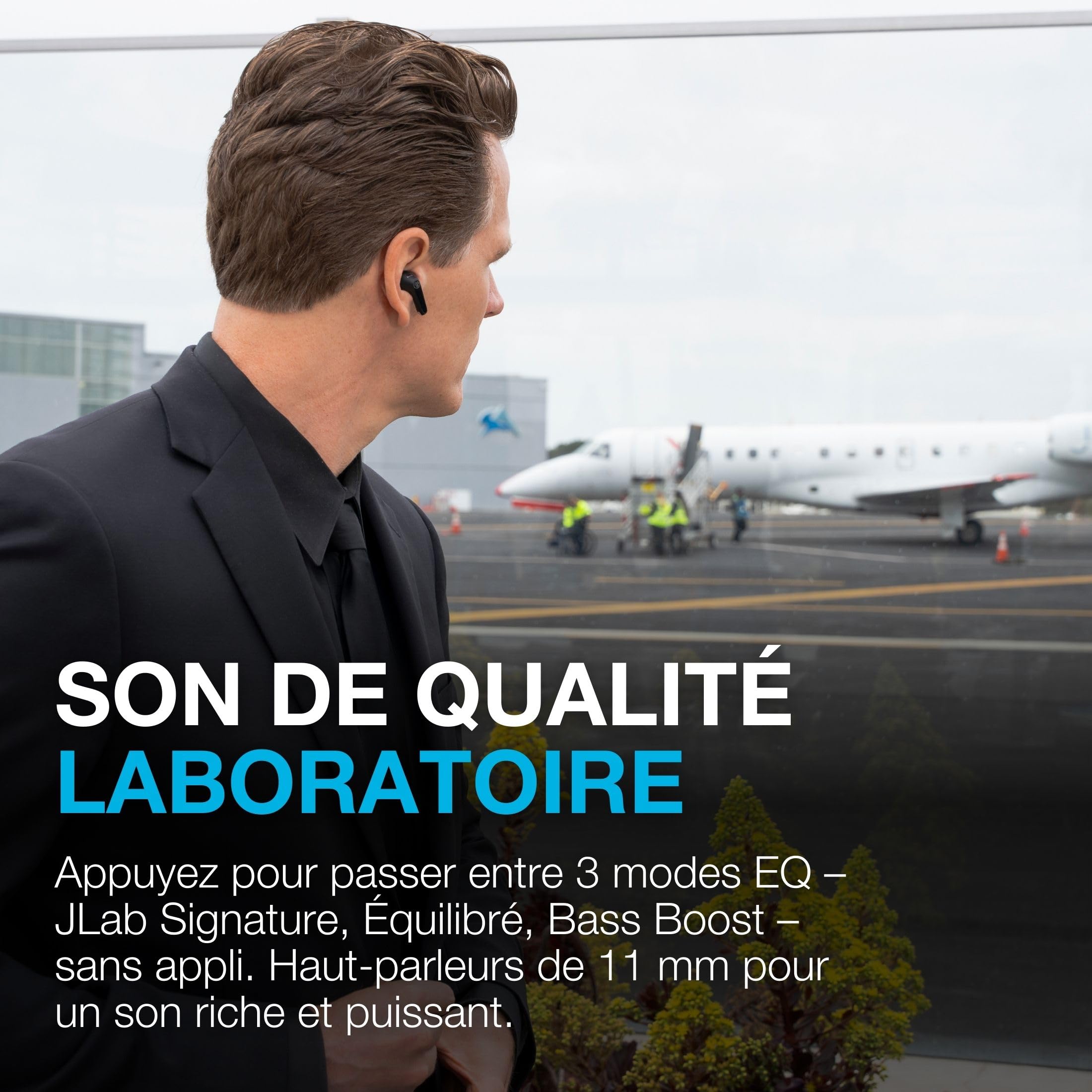 JLab JBuds Pods Écouteurs ANC - Écouteurs Bluetooth Intra-Auriculaires, 56+ h d'autonomie True Wireless, IP55 Résistant Transpiration, Audio Personnalisable, ContrôLe App, Multipoint, Noir