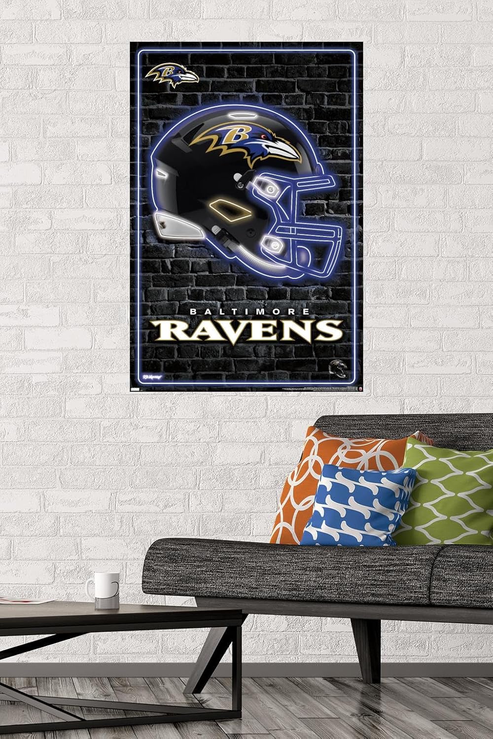 NFL Baltimore Ravens - Neon Helmet 23 Wall Poster, 34L" x 22.4W", Unframed Version - Image 2