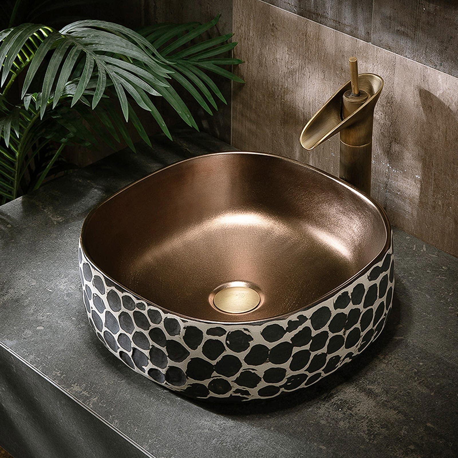 Lavabo De Baño De 16.9 X 5.9 Pulgadas, Lavabo De Cerámica sobre Encimera, Lavabo De Tocador sobre Encimera con Desagüe Integrado para Mueble De Lavabo.,B-One Size