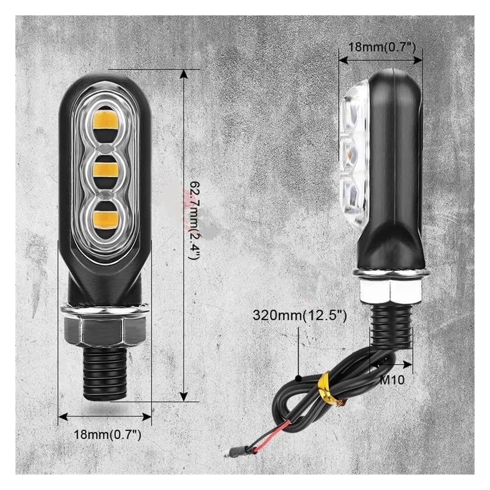 Indicatori di direzione a LED per moto da 10 mm Indicatoris Motos