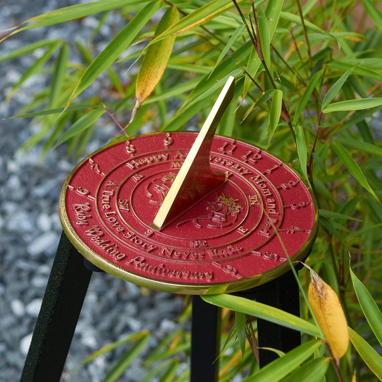 ARTIZANSTORE 40th Parents Ruby for Mom and Dad - Recycled Solid Brass Home Decor Or Garden Present Idea for Your Folks to Celebrate 40 Years Marriage