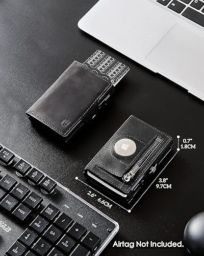 Miniatura 4 de Gemonklee Billetera para hombre con tarjetero para AirTag, billetera inteligente de cuero para hombres, billetera desplegable para Airtag, bloqueo