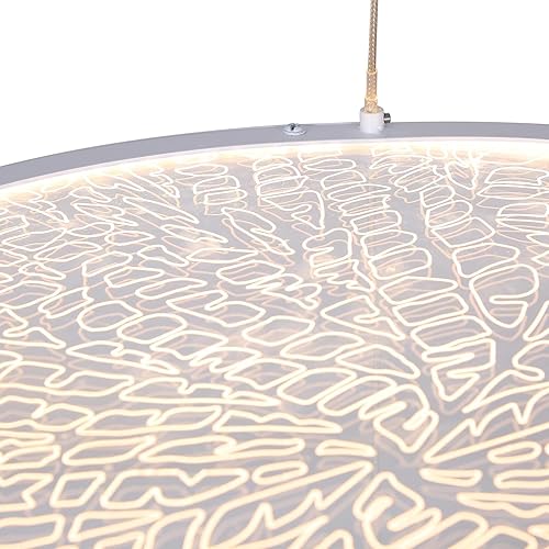 Miniatura 7 de Lámpara colgante LED, lámpara de araña blanca para vestíbulo, comedor, dormitorio, 1970 lúmenes