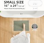 Bathroom Rugs Non Slip Washable, Super Absorbent Thin Bath Mat for Bathroom Small Quick Dry Low Pile Bathroom Rug, Sage Green 16"x24"