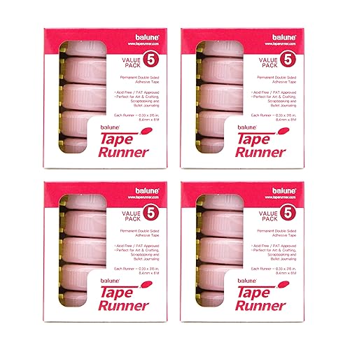 Tape Runner - Adhesivo de doble cara con rodillo dispensador incluido - Sin ácidos, pegajoso, transparente y transparente - Ideal para álbumes de