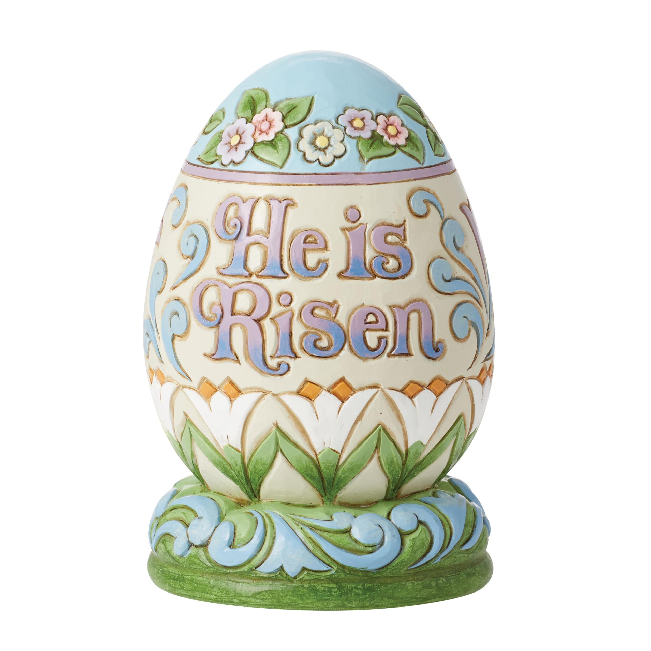 Enesco Jim Shore Heartwood Creek He is Risen Easter Egg Figurine, 5.31 Inch, Multicolor