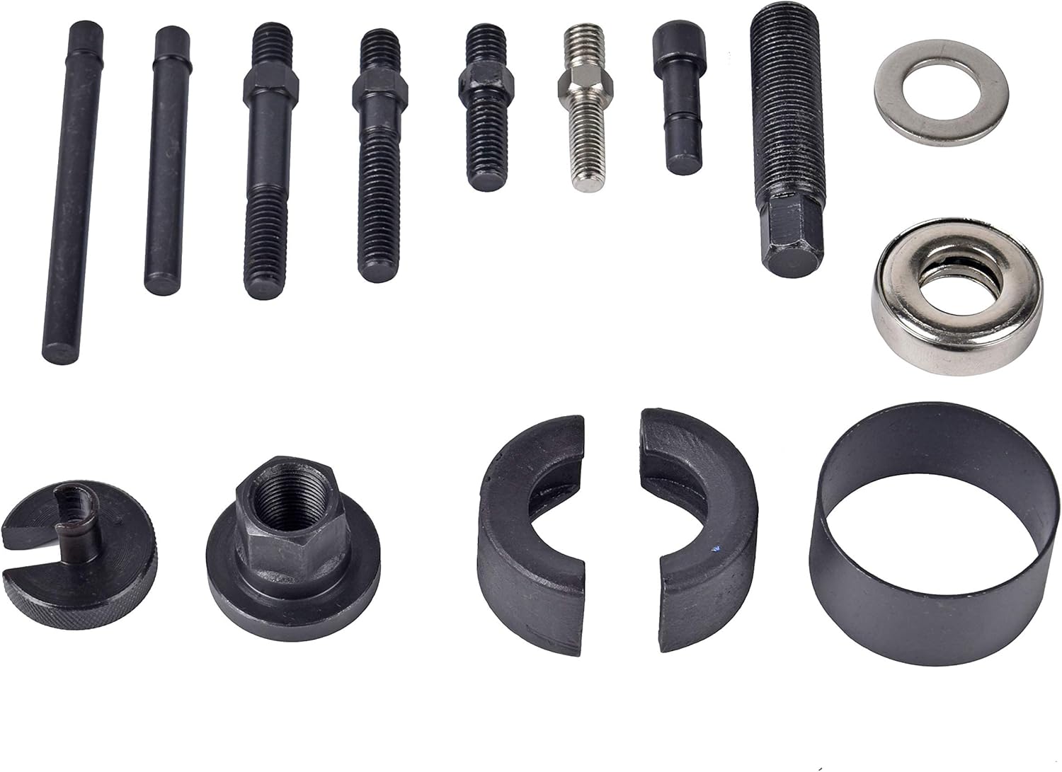 A A IN 14 PCS Power Steering Line Disconnect Pulley Puller Remove and Install Tool Kit for Water Vacuum Pump, Alternator pulleys Installation Remover for GM/FORD/CHRYSLER, MK27A