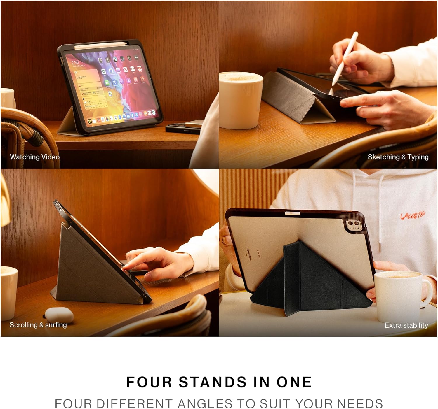 Native Union Active Case for iPad Pro 11" M5 – Lightweight Durable 4-in-1 Stand Case with Matte TPU Back – Apple Pencil Holder – Magnetic Cover Compatible with Auto Wake/Sleep Function (Sandstone) - Image 3