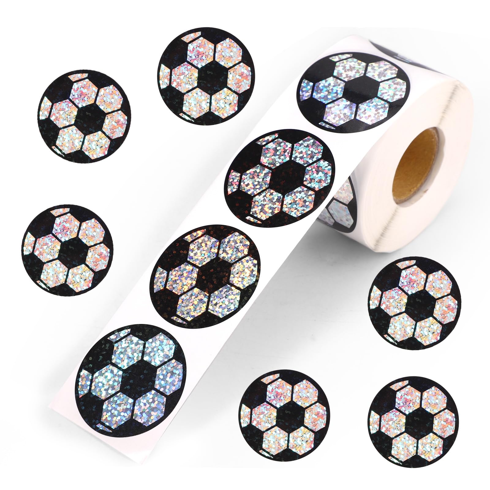1000pcs Soccer Stickers, 2.5cm/0.98in Cool Football Stickers Sport Themed Decals Suitable for Laptop Phone Car Water Bottles Decor and Party Favor