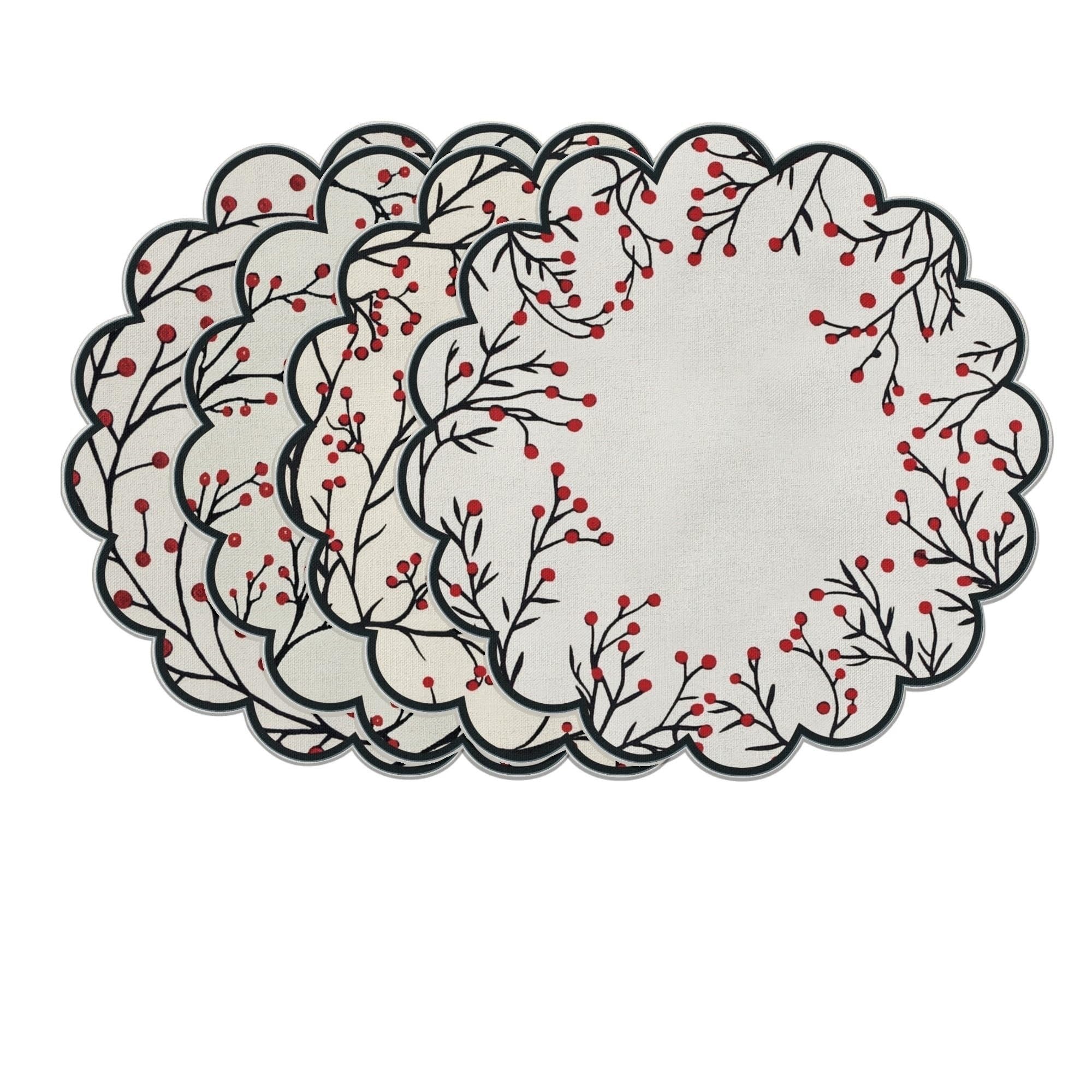 Sets de table fruits rouges ondulés haut de gamme pour l'art de la table