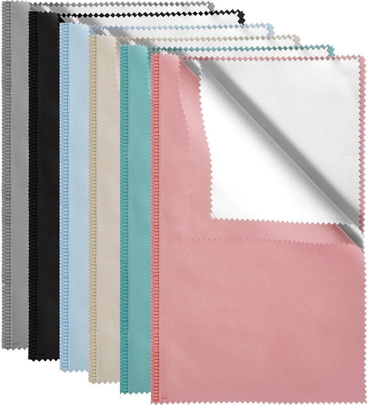 Paquete de 6 paños grandes para pulir plata, paño de limpieza para joyas de 12 "x 10" | Limpieza de doble capa, reutilizable, elimina el deslustre, restaura el brillo, tela suave, segura y no daña las joyas, antideshilachado