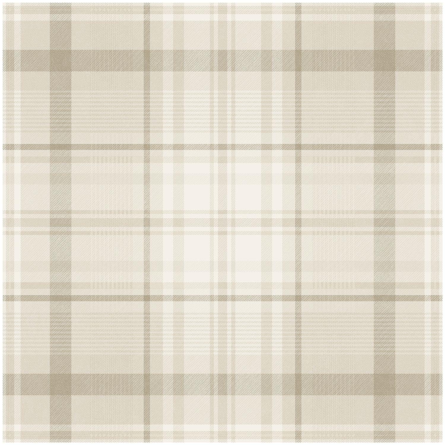 YöL Kirkham Check Neutral Wallpaper - Contemporary Versatile Sophisticated - Bedroom Living Room Lounge - 10.05m x 53cm Roll - Feature Statement Wall - Paste The Paper Washable