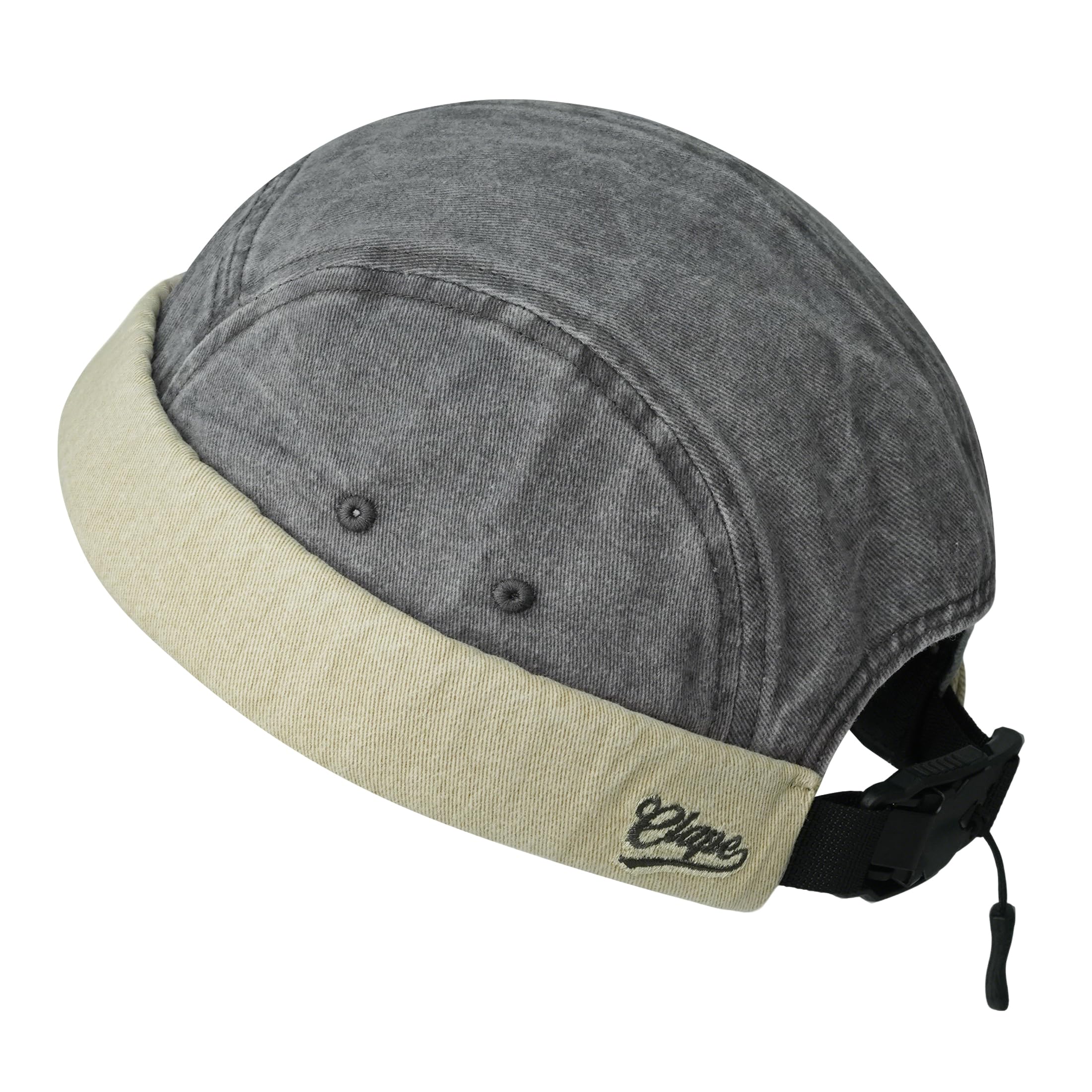 CLAPE Docker Cap Herren Herren Damen Washed Cotton Kappe Ohne Schirm | Verstellbar,Faltbar,Weich,Unisex Seemannsmütze Dockermütze für Alltag,Freizeit,Reisen,Radfahren