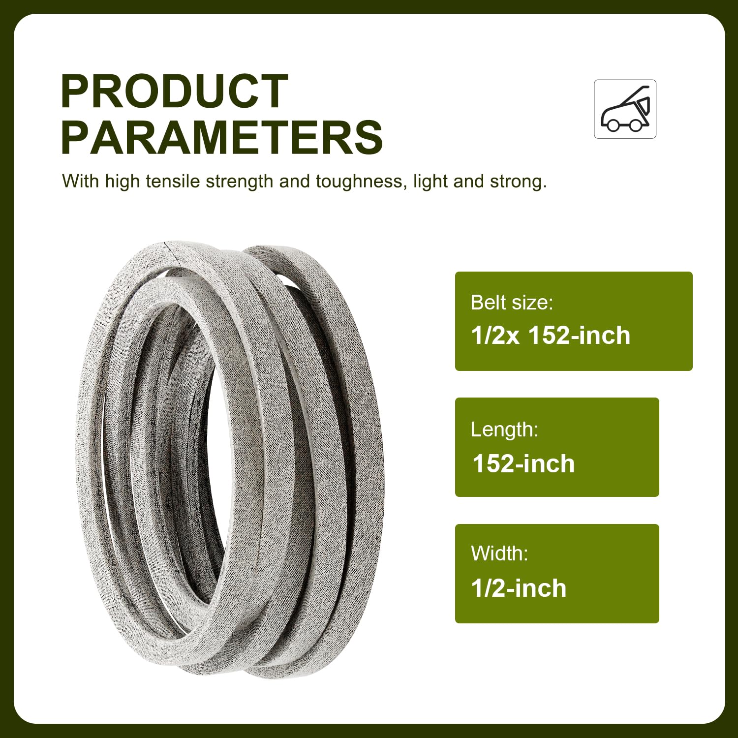 Antriebsriemen 592951801 Für Husqvarna Z254F Zero Turn Rasenmäher – 1/2" X 152", Kevlar-Material