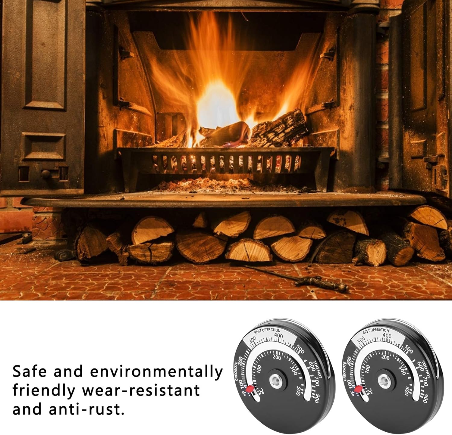 review Oven Thermometer, High Sensitivity Magnetic Thermometer, for Fireplaces