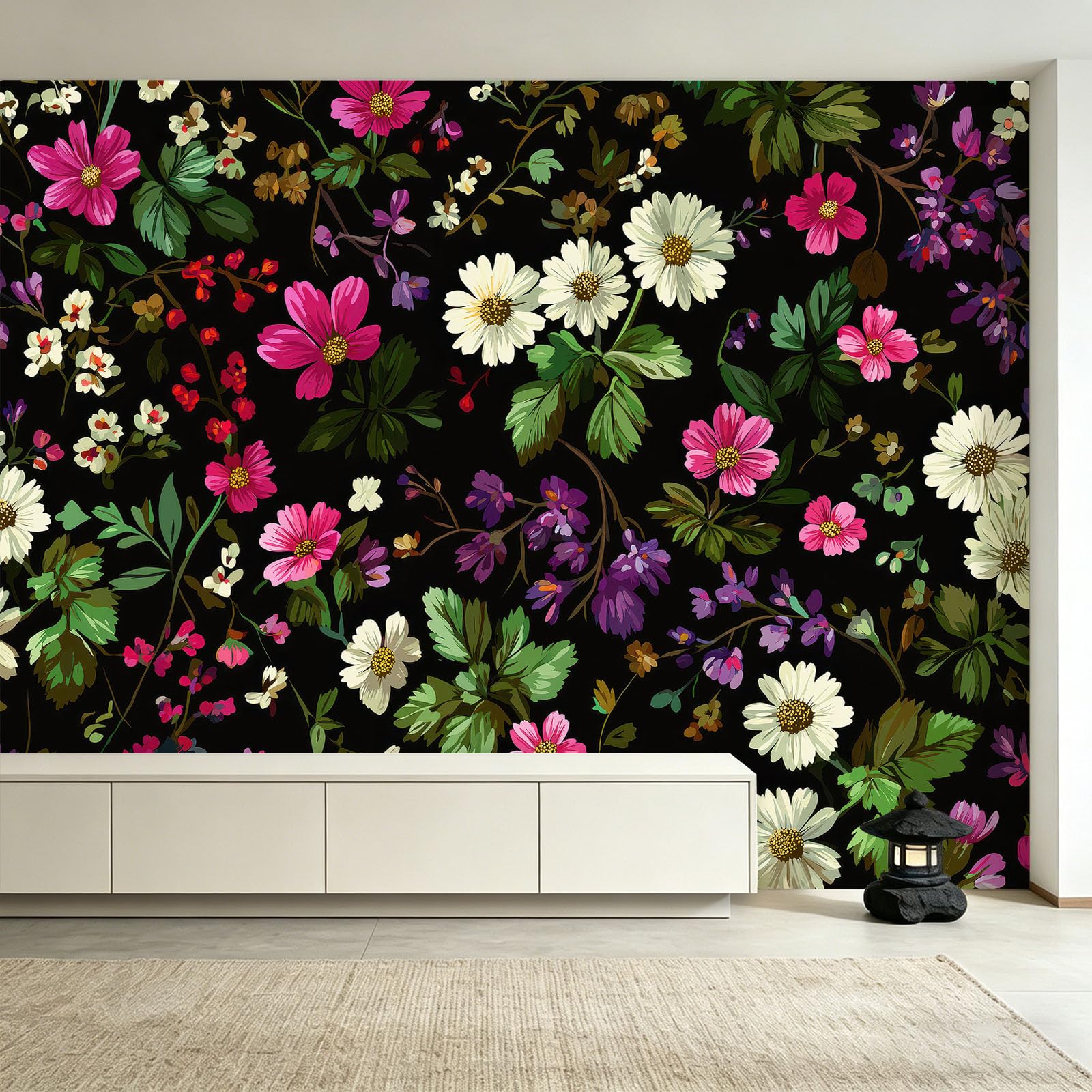 WTD - Papel pintado fotográfico (250 x 175 cm), diseño de flores de colores