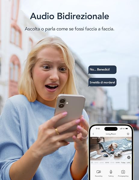 GNCC Telecamera WiFi Interno 2K con notifica Immediata e Rilevamento del Movimento Videocamera Sorveglianza Interno Wifi con - 3