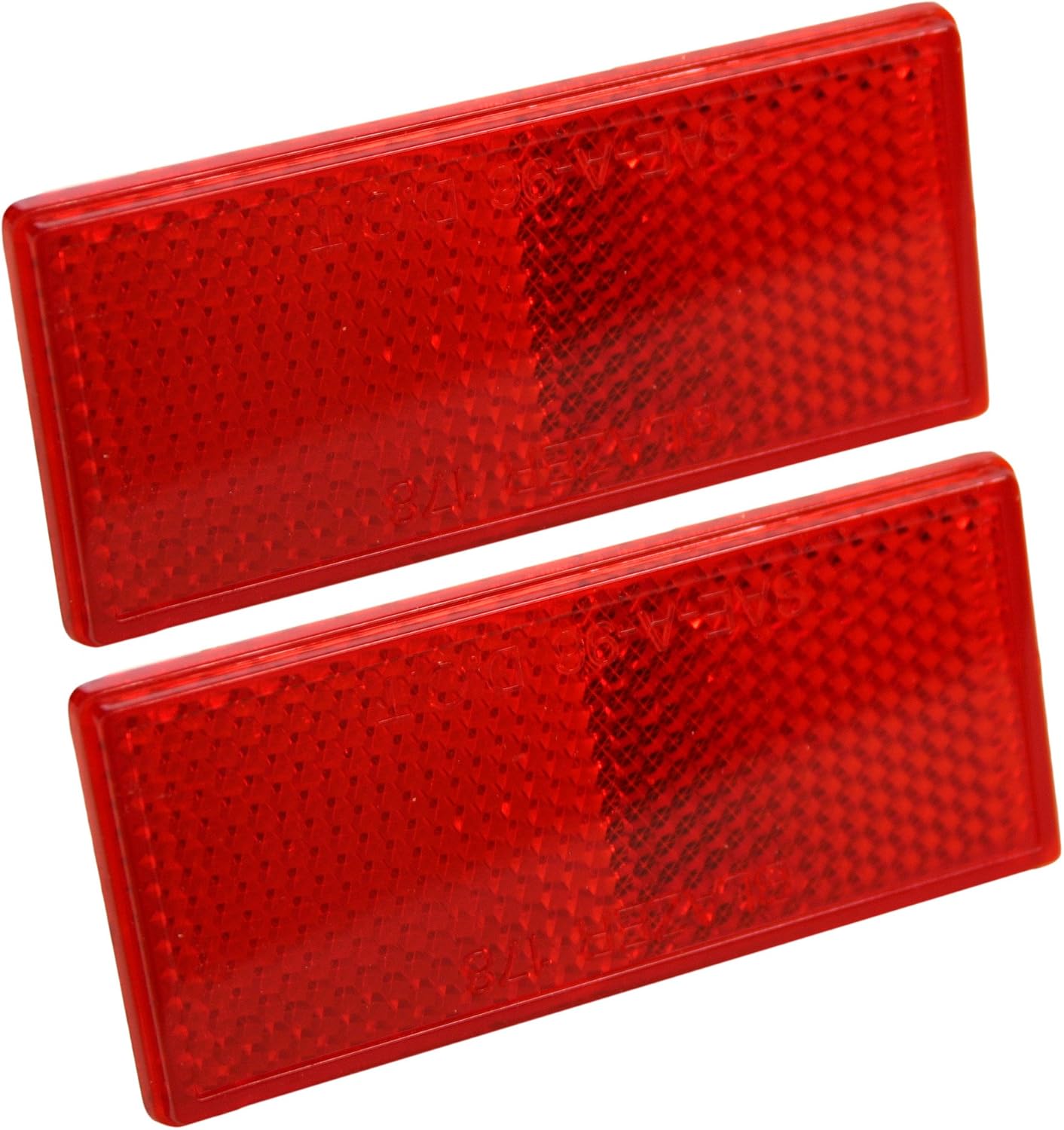 Blazer International Trailer & Towing Accessories B178SRW Rectangular Stick-On Reflector, Red, 2 Pack